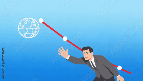 Businessman chasing global target