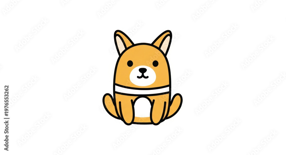 Fototapeta premium A funny cartoon dog character with orange fur and a cute tail joins a wild wolf and a tiny kitten in this fun vector illustration design