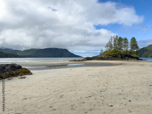 Sandy beach on the coast of Northern Vancouver Island
