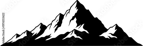 black silhouette of a mountain