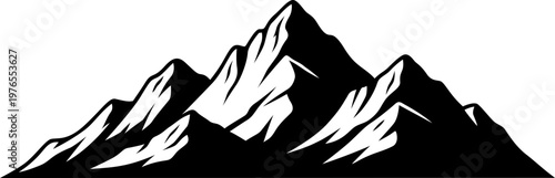 vector illustration of a black silhouette of a mountain
