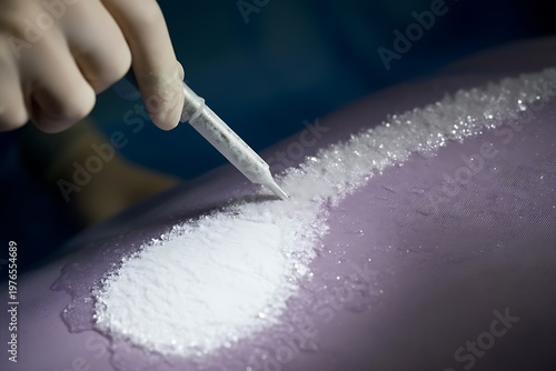 Cryoablation Treatment with Frozen Nitrogen Applied to Patient Skin