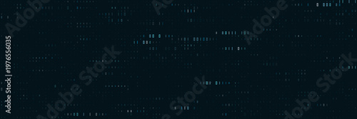 Abstract binary code background representing quantum computing data stream and encrypted information