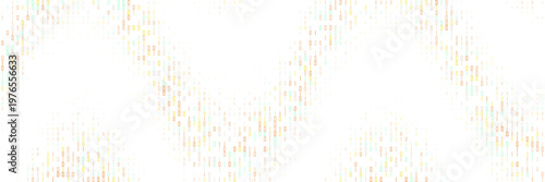 Abstract Quantum Computing Data Stream Visualization with Colorful Digital Particles on White Background