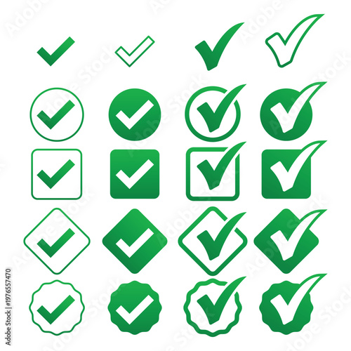 Green Accept Check Mark Vector Illustration