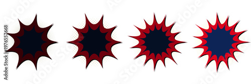 Retro Comic Book Explosion Bubbles for Superhero Themed Birthday Party Graphics