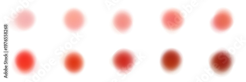 Collection of blurred red and pink lipstick shade palette swatches for cosmetic brand design