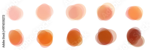 Abstract Watercolor Skin Tone Swatches for Cosmetic Branding and Makeup Palette Design