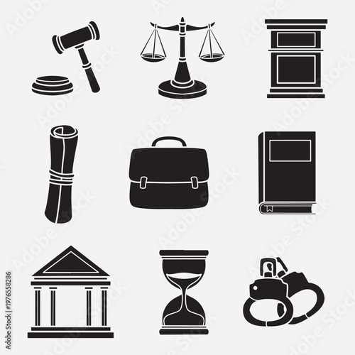 set of law good for icon, symbol, logo, element design, silhouette design, etc