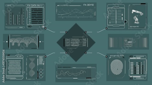 Animated interface for processing biological, biometric, and technical data