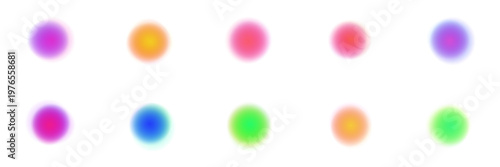 Aura Spiritual Energy Circles and Chakra Healing Gradient Blobs for Mindfulness App UI Design