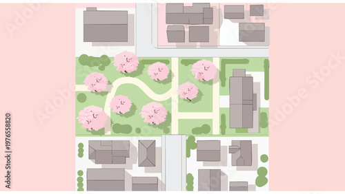 Top-down City Map Graphic: Urban Planning & Real Estate Development Illustration
