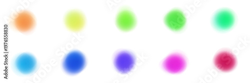 Soft blurred aura dots for mood tracking and mental health app UI design, colorful gradient circles