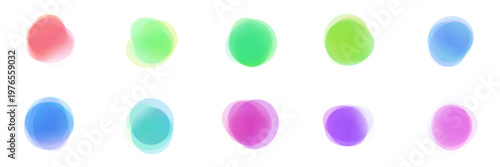 Set of translucent organic shapes for neurodiversity branding and sensory inclusive graphics