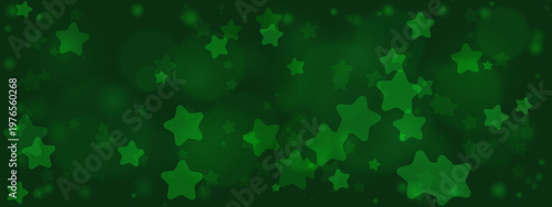 фотографія Green St Patricks Day Background with Glowing Stars and Bokeh Lights