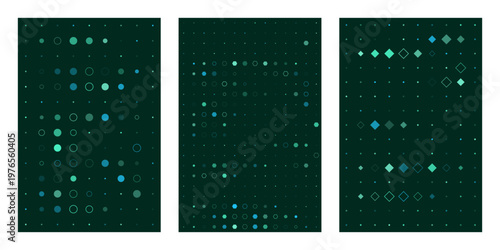 Abstract Quantum Computing Data Visualization Background with Teal Geometric Grid