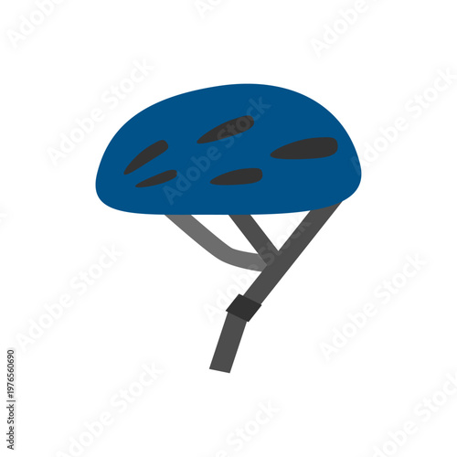 自転車ヘルメットのシンプルなイラスト・サイクリングの安全を表すデザイン