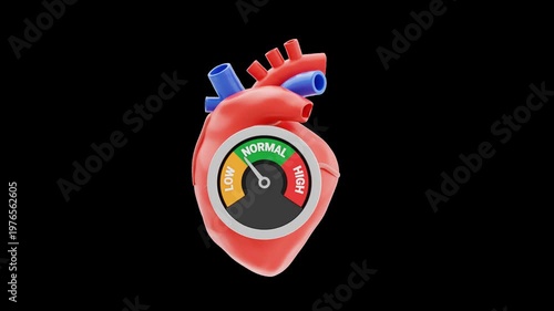 3D High Blood Pressure Hypertension | Alpha Channel
