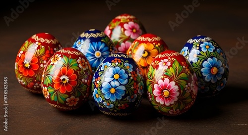 Colorful Floral Easter Decorative Eggs