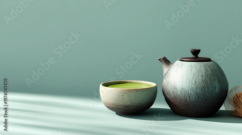 still life with green tea