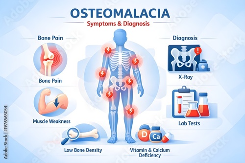 Osteomalacia Symptoms and Diagnosis Infographic
