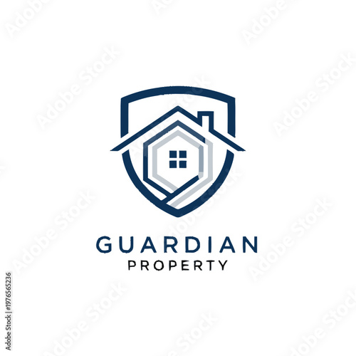 Guardian Property Logo Shield House Icon.