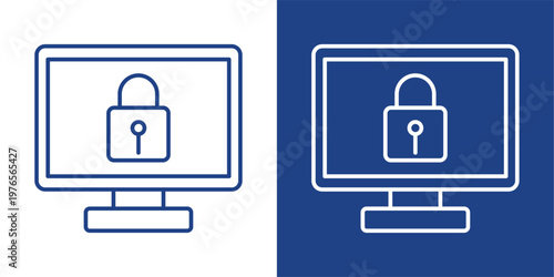 Access Control Blue And White Icon Style Collection