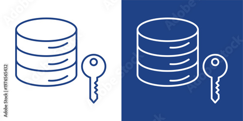 Data Access Blue And White Icon Style Collection