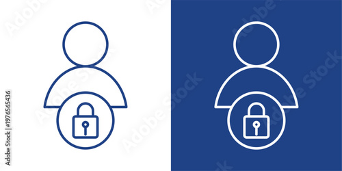 User Authorization Blue And White Icon Style Collection