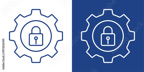 Data Security Blue And White Icon Style Collection