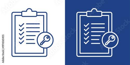 Access Permission Blue And White Icon Style Collection