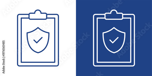 Security Policy Blue And White Icon Style Collection