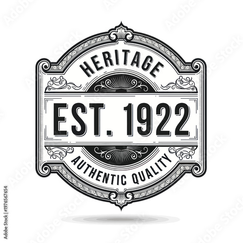 Wallpaper Mural Vintage Heritage Established 1922 Authentic Quality Emblem. Torontodigital.ca