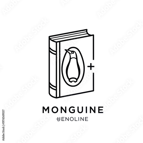 Penguin book logo with text Monguine Benoline.