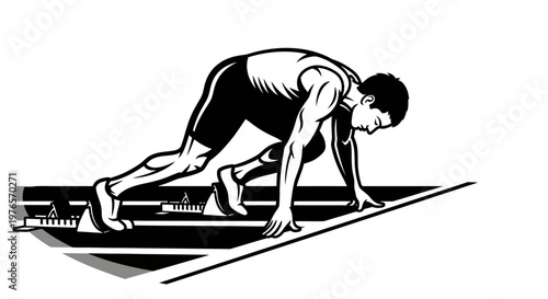 Athlete Starting Blocks Sprint Race Track Fitness Competition Action
