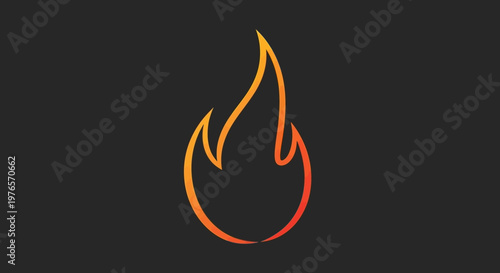 Wallpaper Mural Stylized Fire Icon with Gradient on Dark Background Torontodigital.ca