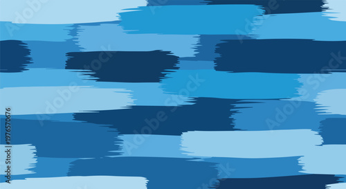 A patterned illustration of rectangular shapes in various blue tones