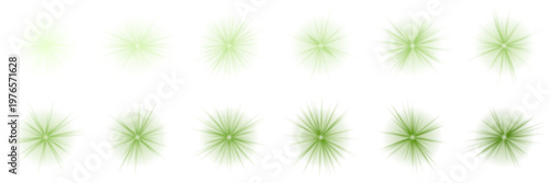 Green Starburst Light Effects, Eco Friendly Energy Sparkles, Nature Glow Elements