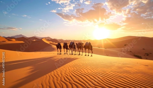 Golden dunes under a radiant sun