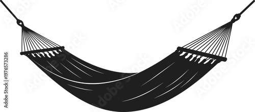 Woman Relaxing in Hammock on Tropical Beach at Sunset Silhouette
