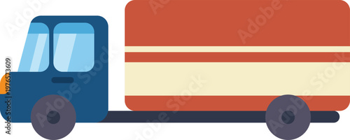 Delivery truck illustration, ideal for logistics, shipping, courier services, and transportation business concepts.