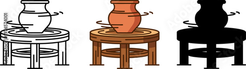 Traditional Clay Pot Making on a Rotating Pottery Wheel
