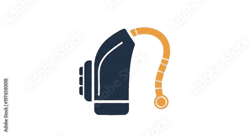 Vector illustration of hearing aid icon on transparence background