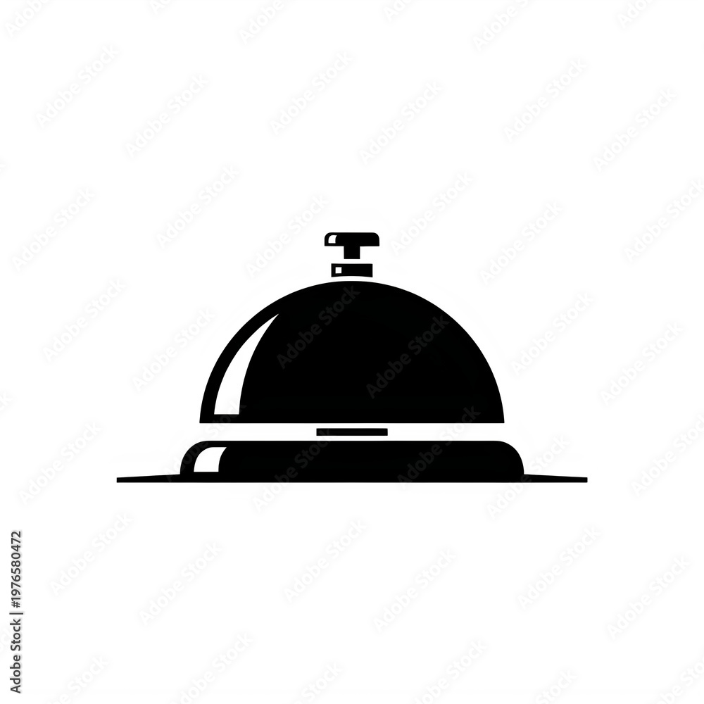 Fototapeta premium Black service bell with a button on top