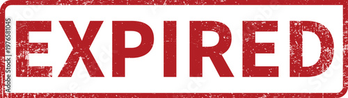 Red Expired Grunge Rubber Stamp Vector Isolated on White