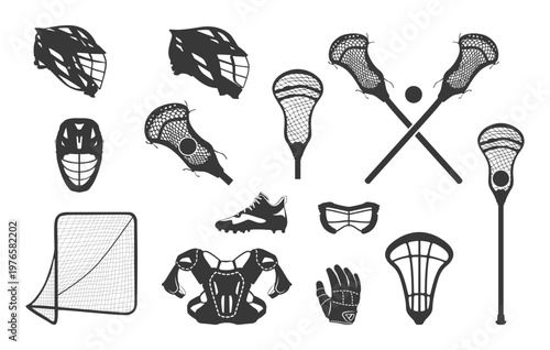 Lacrosse silhouette bundle, Lacrosse sticks and helmet silhouettes, Lacrosse stick and helmet svg, Lacrosse equipment silhouettes, Lacrosse stick silhouettes, Lacrosse helmet silhouette.