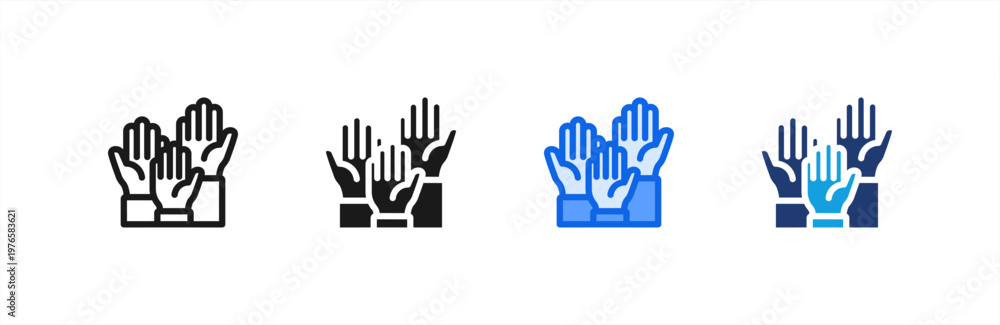 Fototapeta premium Event Participant icon multiple style collection. Vector illustration.