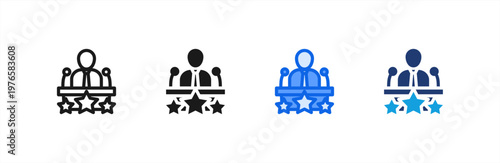 Guest Speaker Podium icon multiple style collection. Vector illustration.