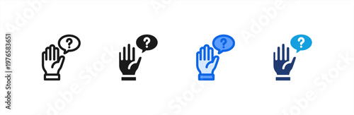 QA Session Question icon multiple style collection. Vector illustration.