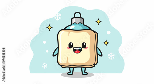 Cute Mascot Soap Bottle Character with Smile.